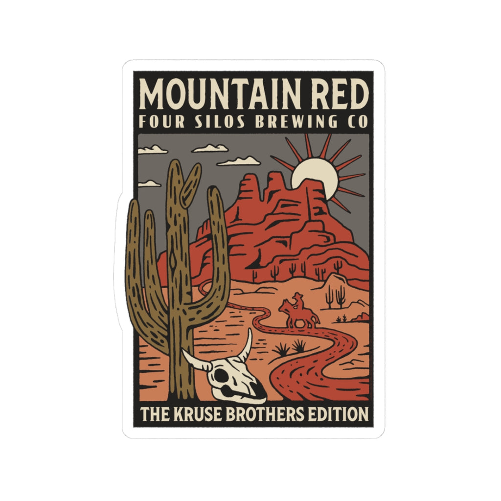 Mountain Red Sticker — Four Silos Brewery x The Kruse Brothers