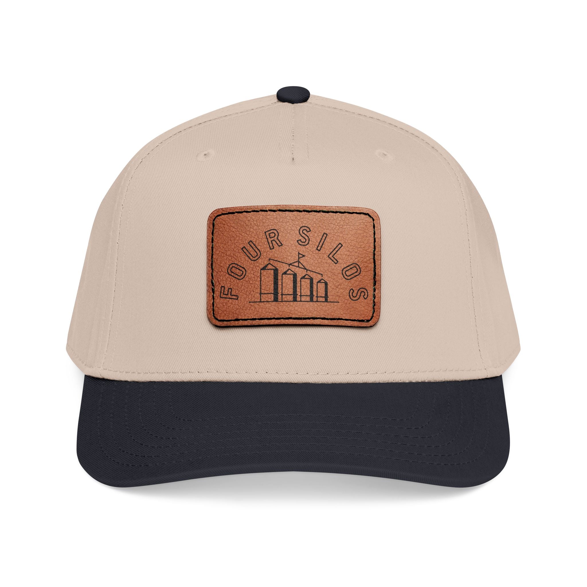 Four Silos Leather Patch Baseball Cap