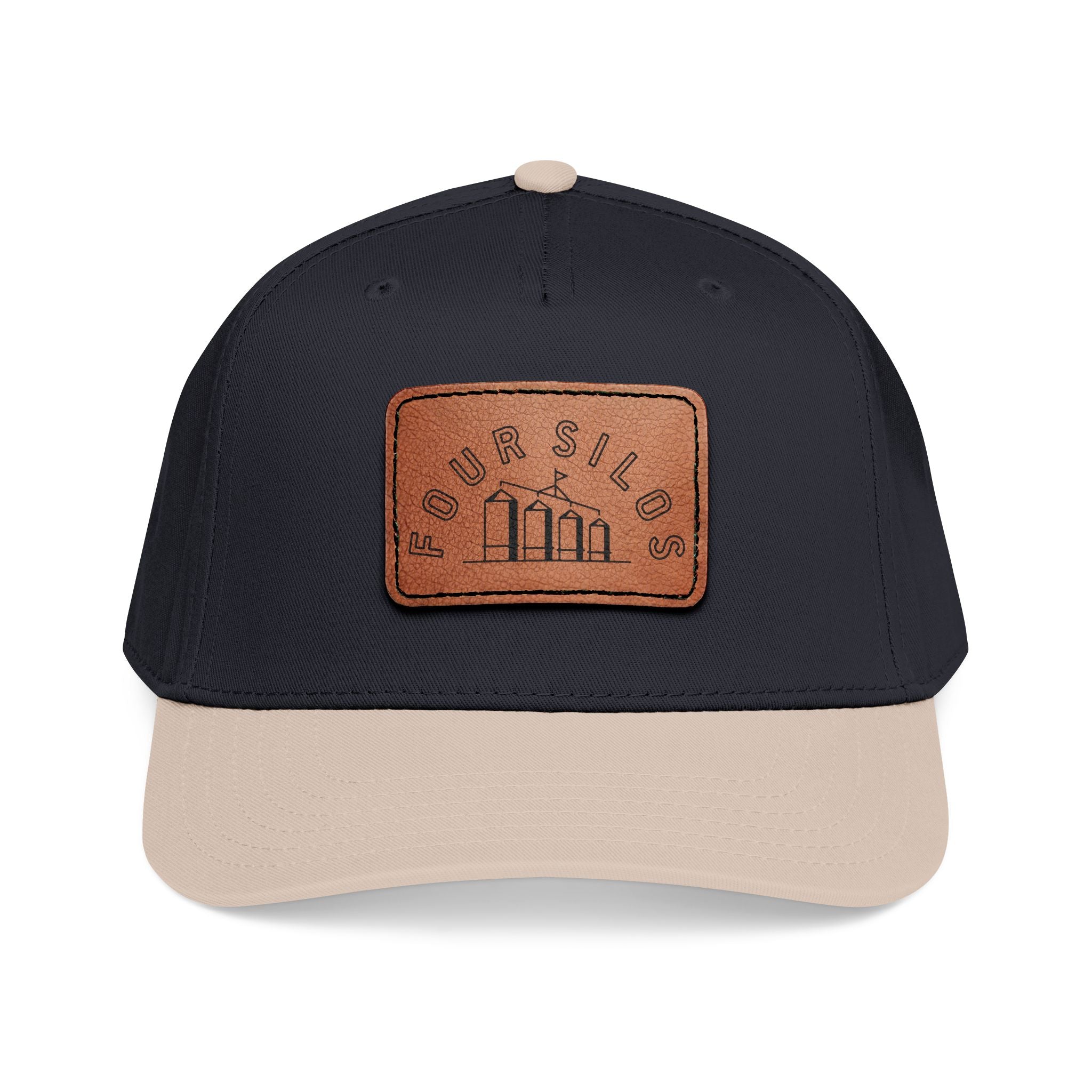 Four Silos Leather Patch Baseball Cap