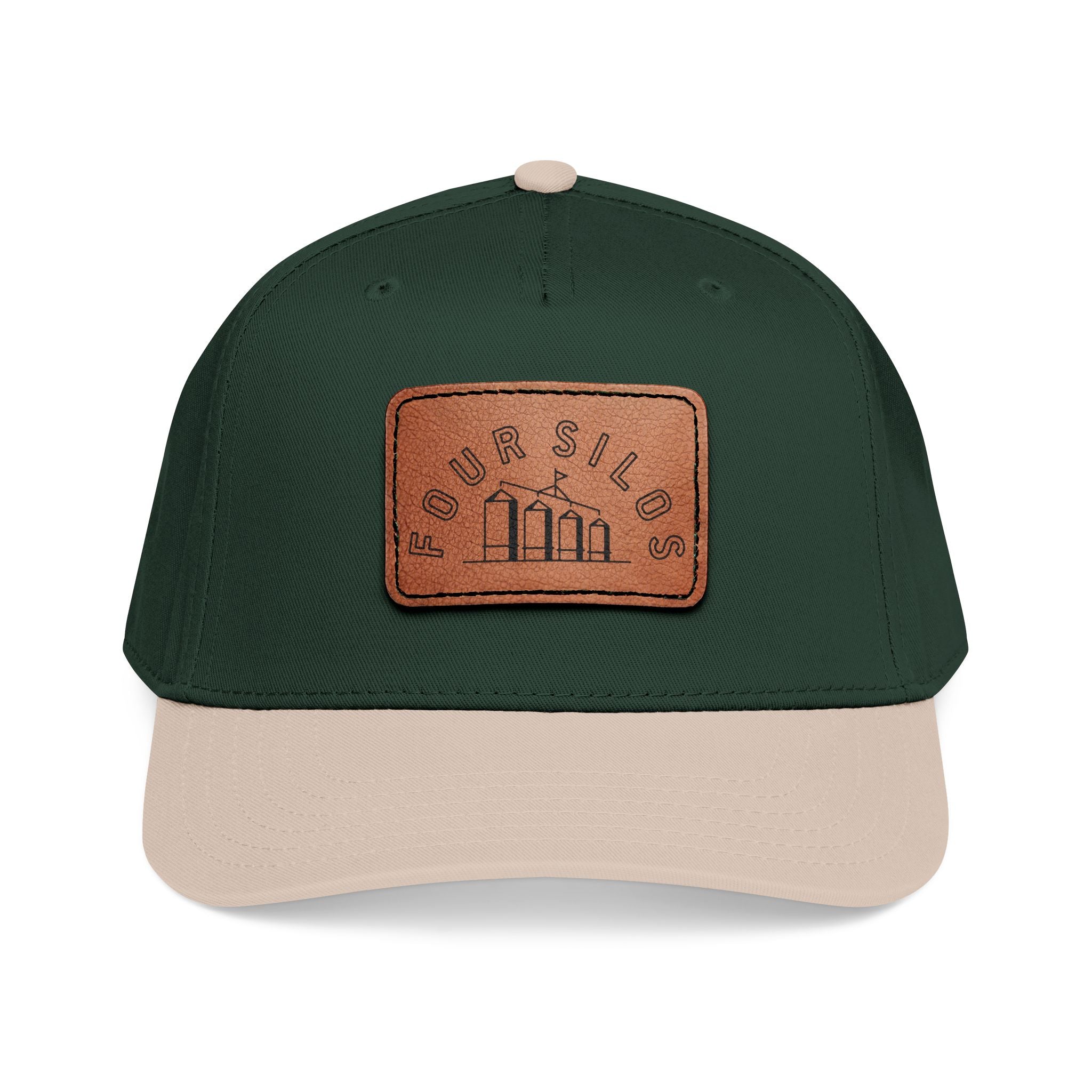 Four Silos Leather Patch Baseball Cap