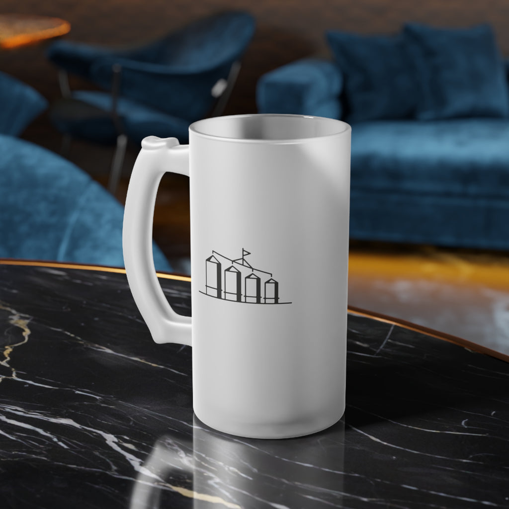 Four Silos Frosted Glass Beer Mug