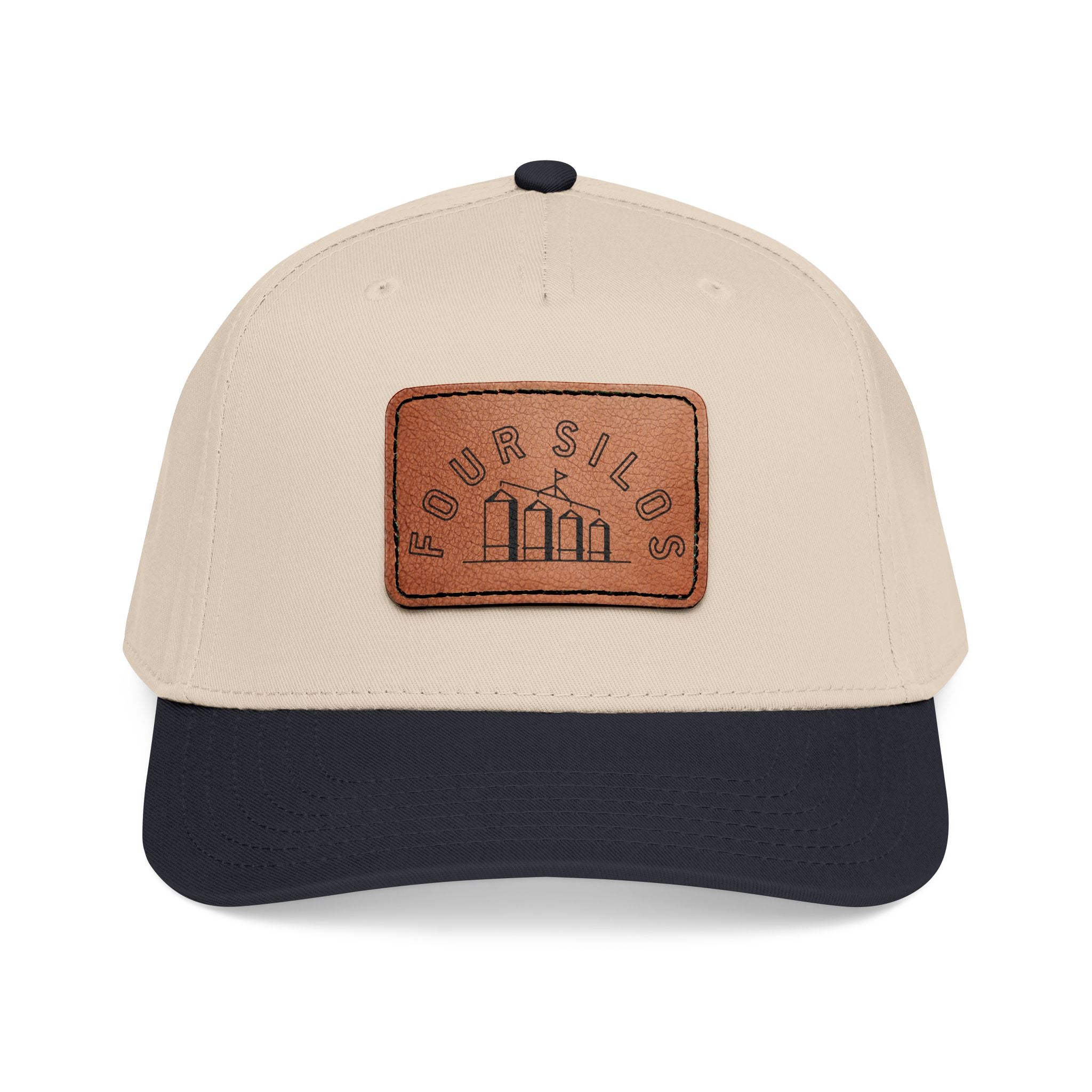 Four Silos Leather Patch Baseball Cap