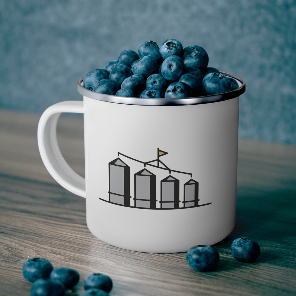 Four Silos Enamel Camping Mug – Call Up Your Friends