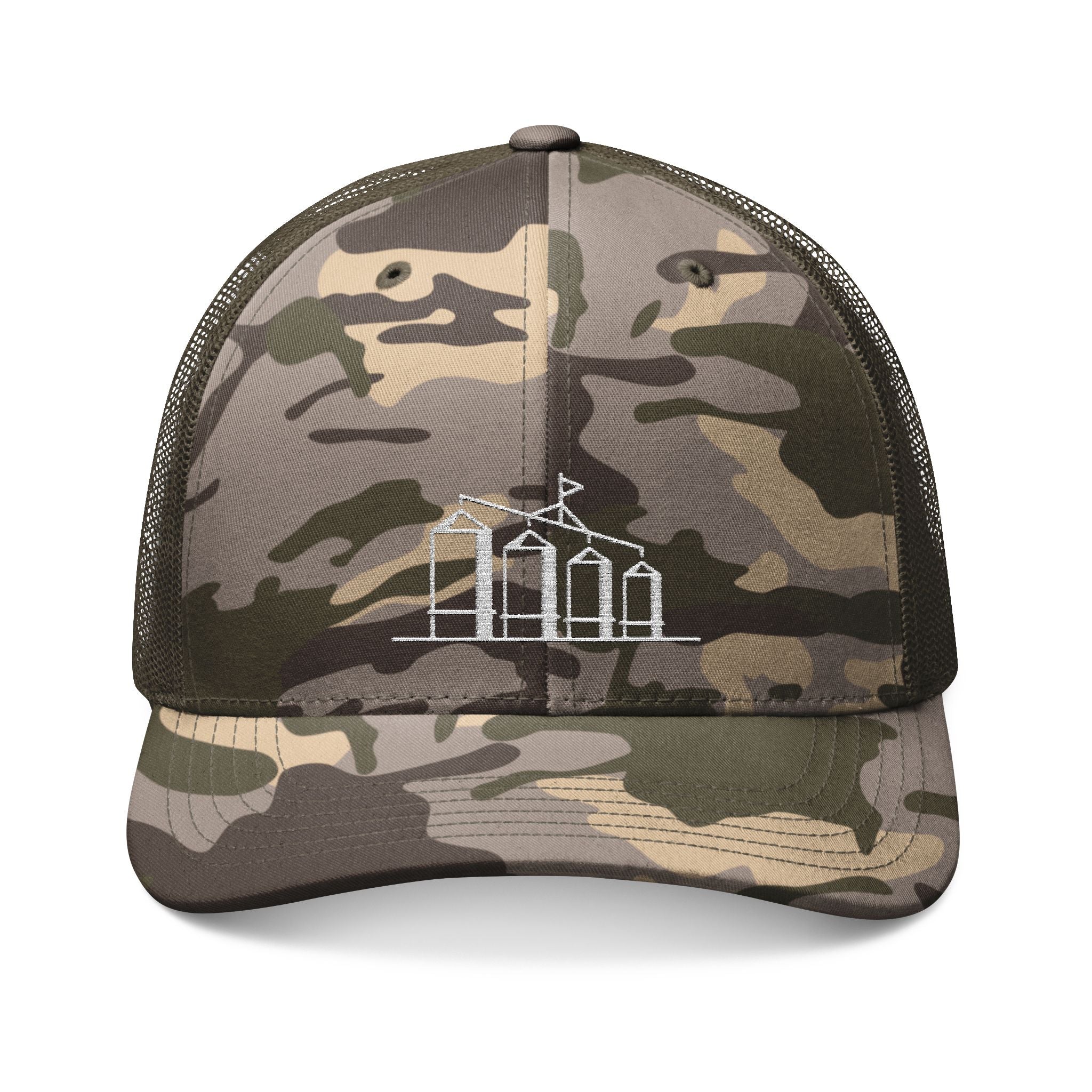 Four Silos Embroidered Camo Trucker Hat